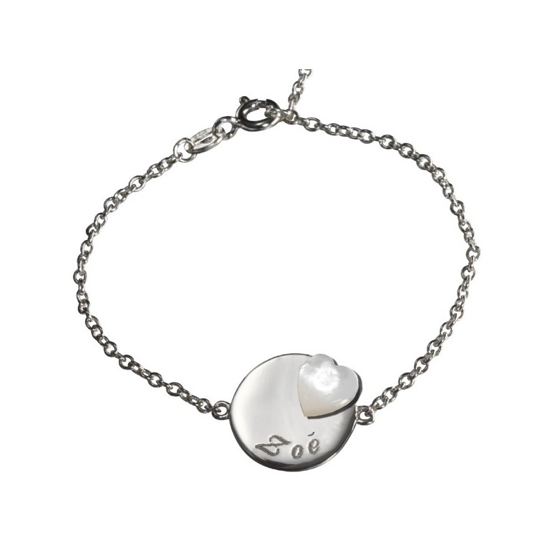 Gourmette Bébé Médaille Coeur - Argent Gourmette Bébé Médaille Coeur - Argent