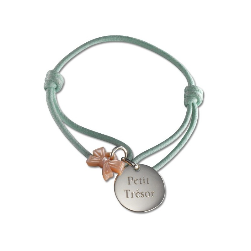 bracelet enfant noeud médaille gravée bracelet enfant noeud médaille gravée