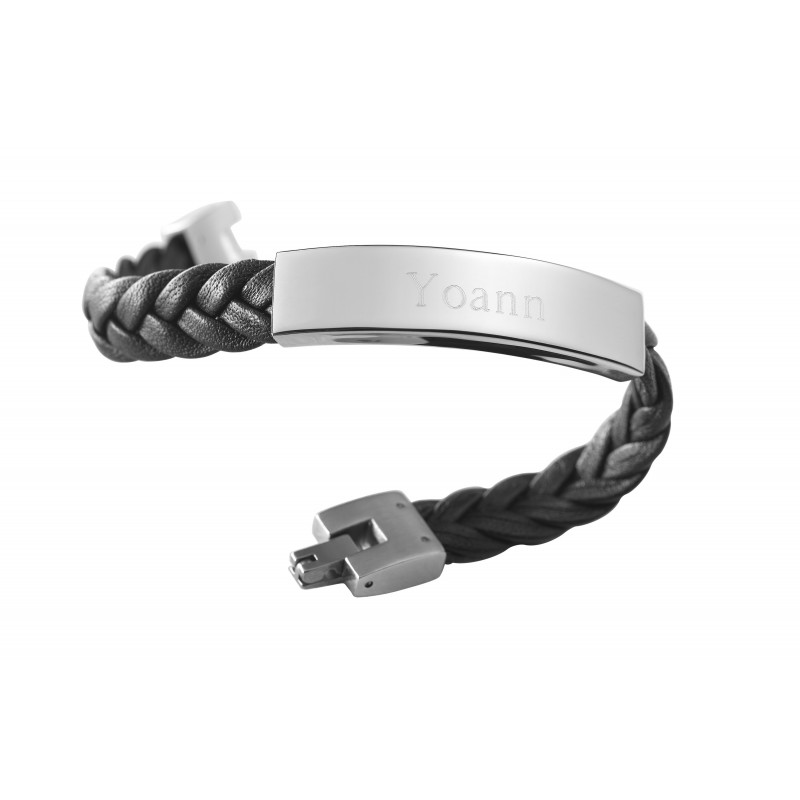 bracelet homme cuir tressé gravé bracelet homme cuir tressé gravé
