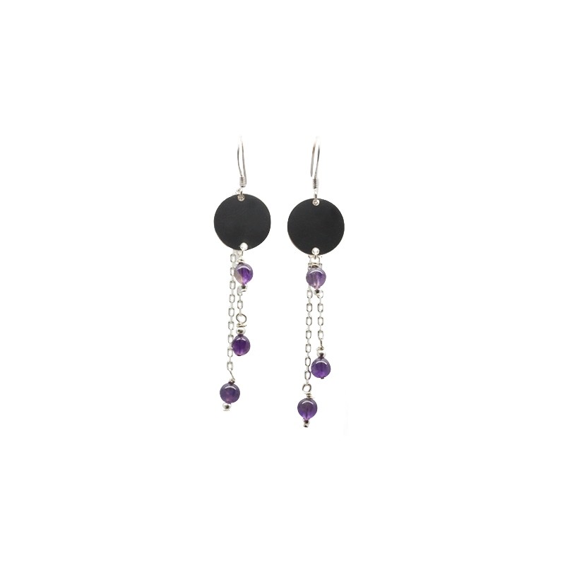 Boucles d'oreilles chaine perlée - Argent Boucles d'oreilles chaine perlée - Argent