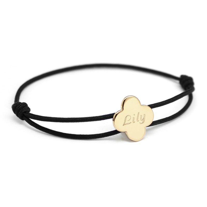 Bracelet cordon Trèfle - Plaqué or Bracelet cordon Trèfle - Plaqué or