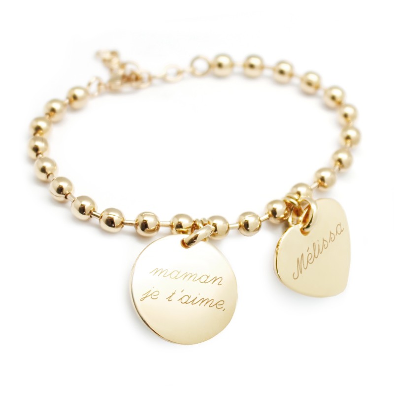 Bracelet chaine et médaille - Plaqué or Bracelet chaine et médaille - Plaqué or