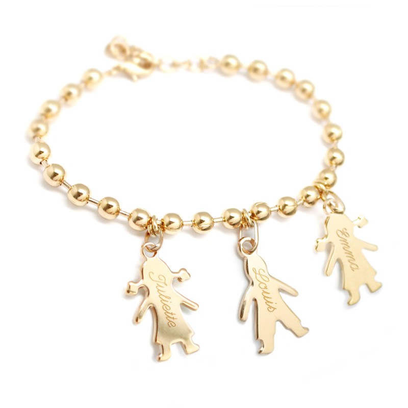 Bracelet chaine et chérubin - Plaqué or Bracelet chaine et chérubin - Plaqué or