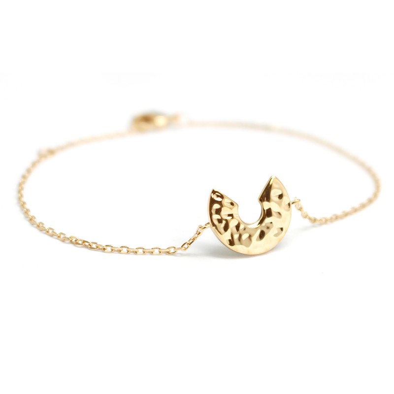 Bracelet Chaine lune martelée - Plaqué or Bracelet Chaine lune martelée - Plaqué or