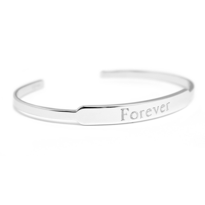 Jonc Message - Argent Jonc Message - Argent
