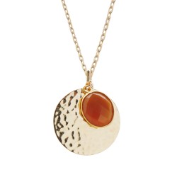 Collier médaille martelée...